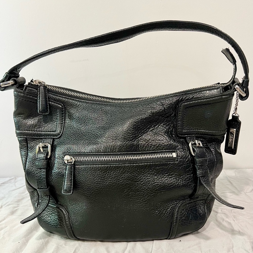 Cole Haan hobo shoulder bag in black leather.